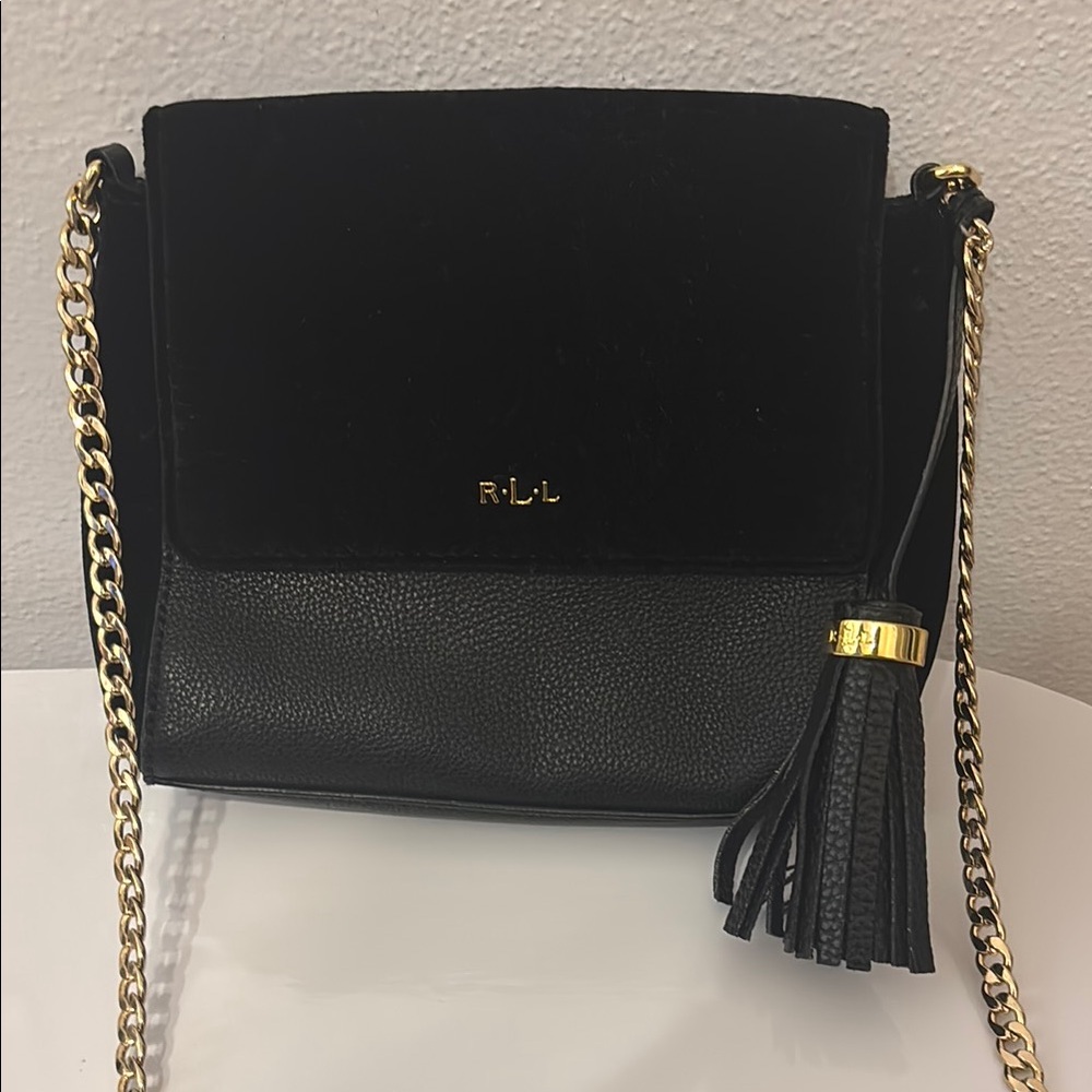Ralph Lauren Black Leather Crossbody Bag